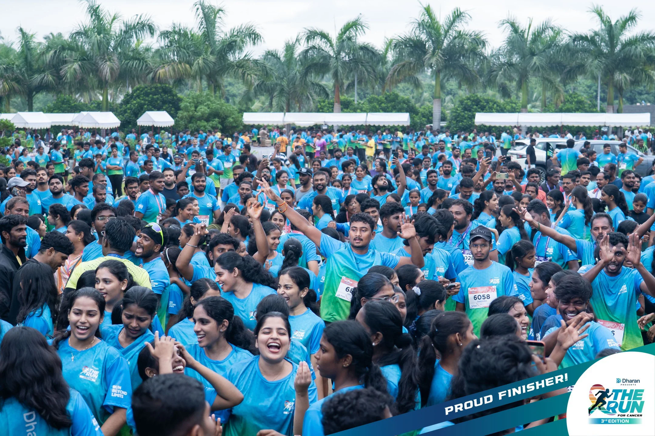 Runners dance and celebrate together in the third-edition event ground.