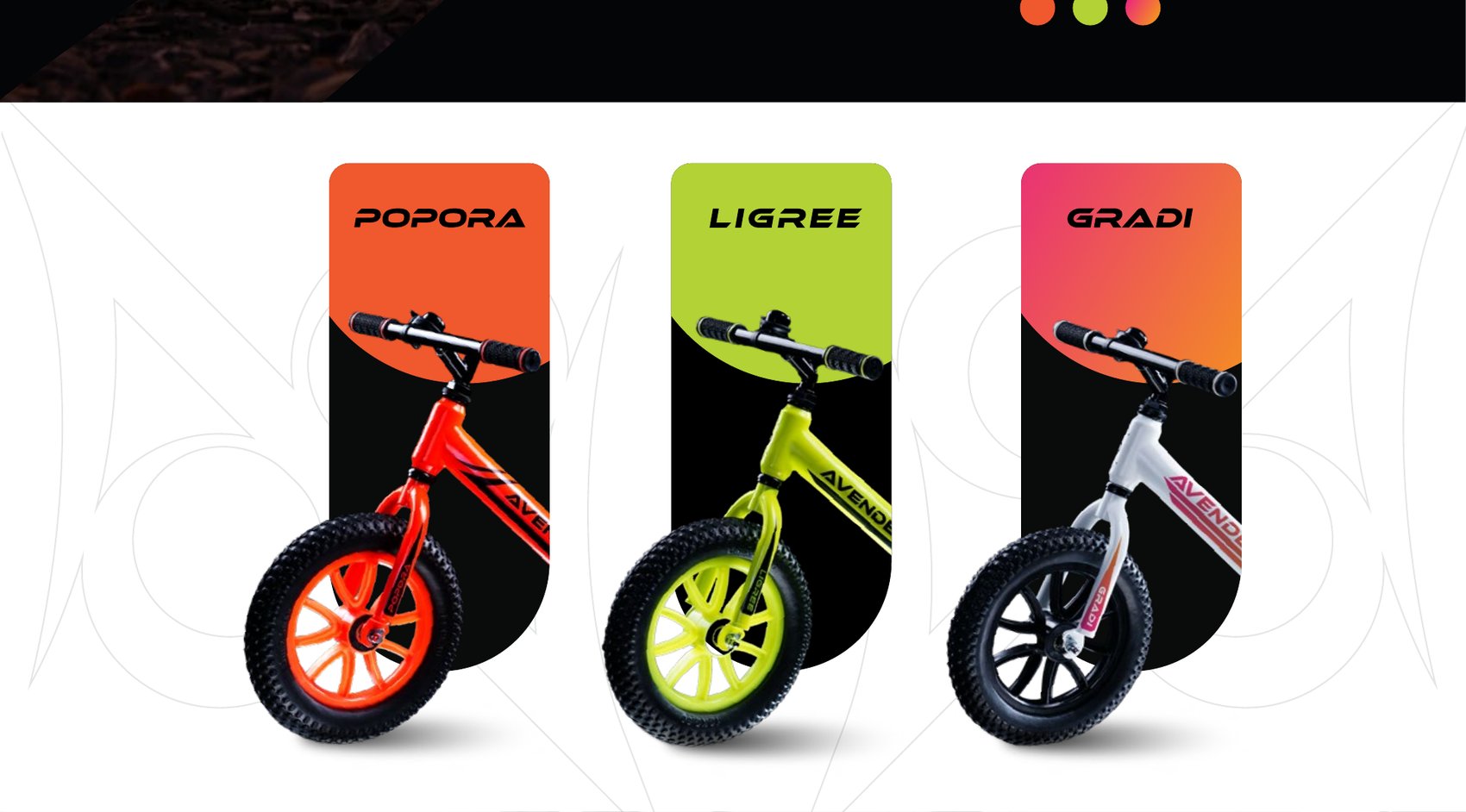 Popora, Ligree, Gradi — one colour each