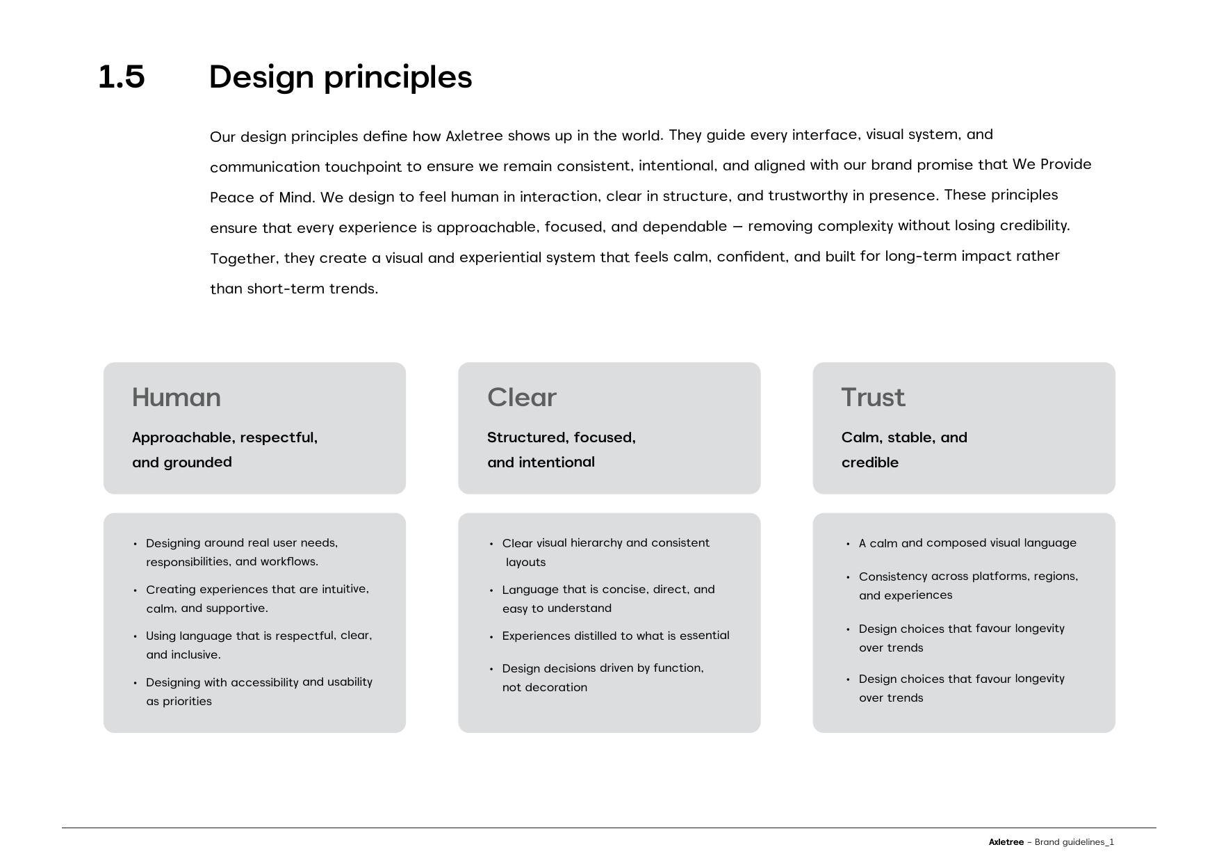 The three principles, and what each one rules out