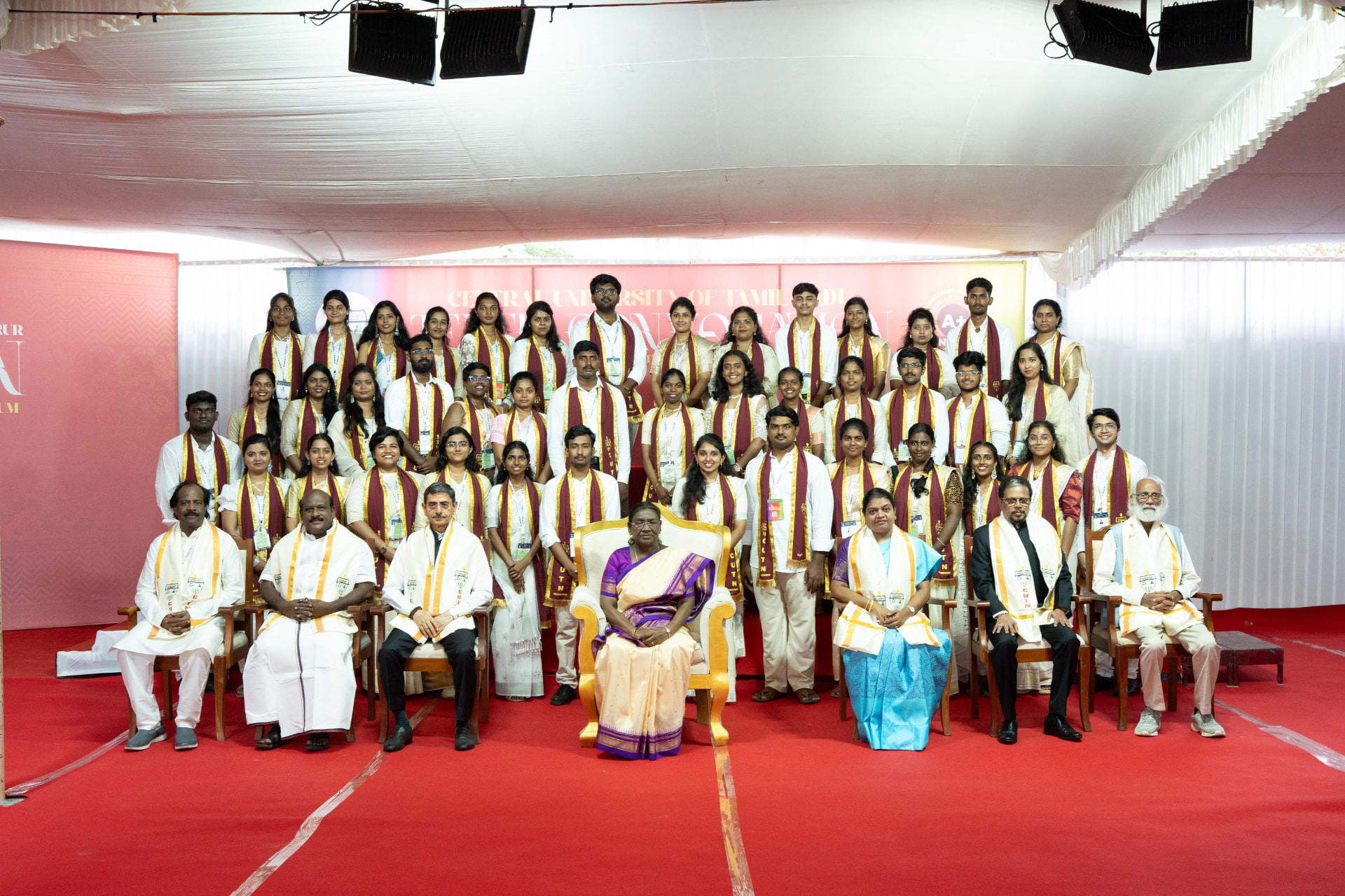 Graduands with the President