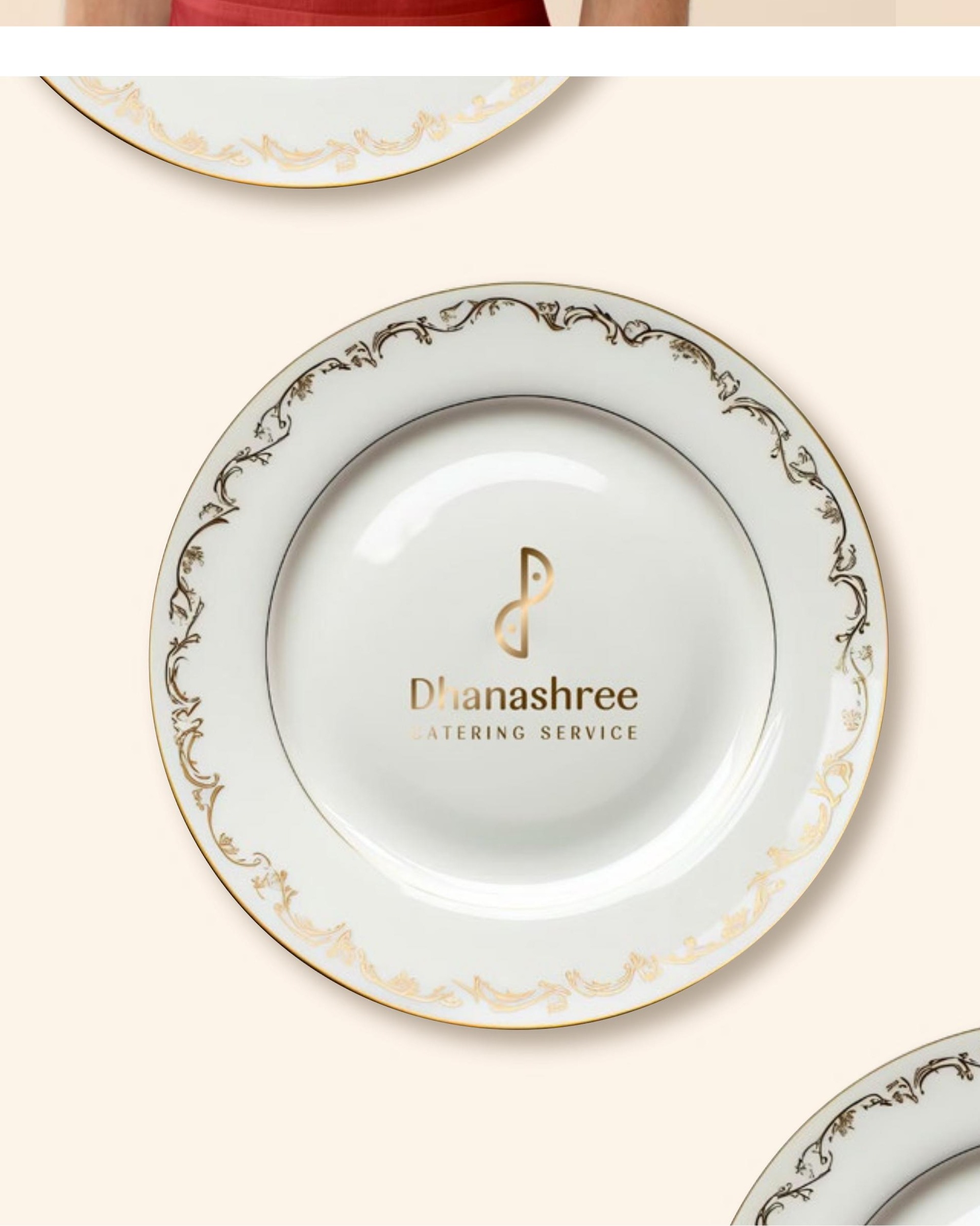 Gold-rimmed service ware