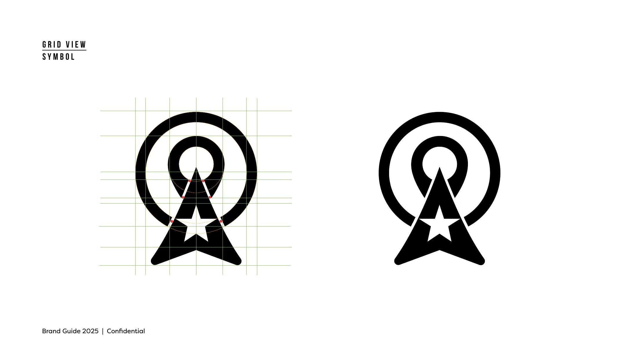 Symbol grid construction showing geometric precision