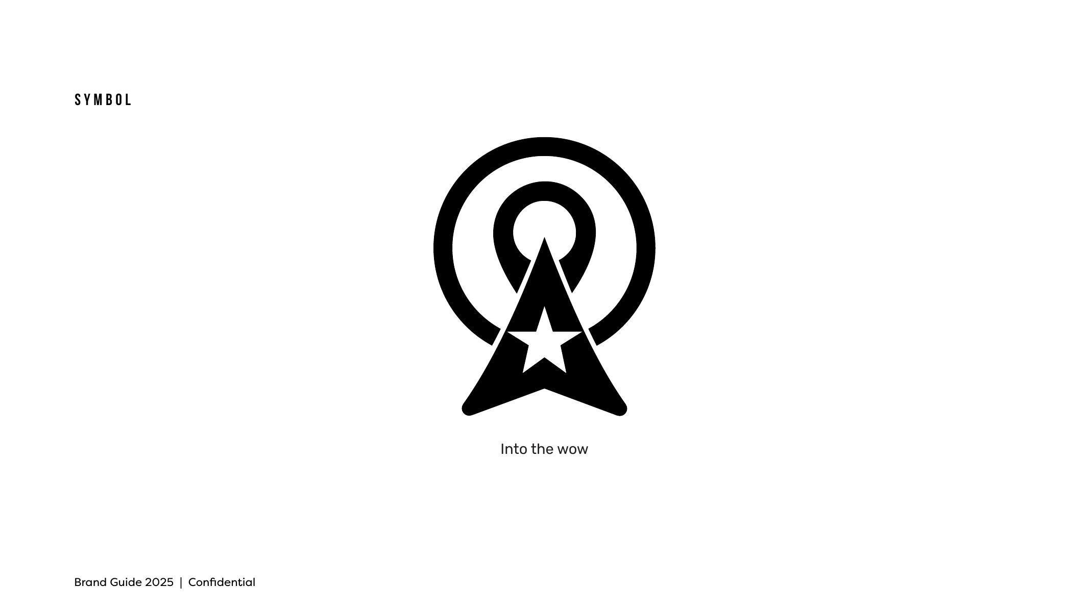 Roverland symbol: compass circle with direction arrow and star