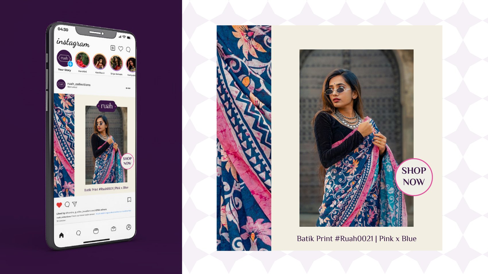 Batik Print #Ruah0021 · Pink x Blue