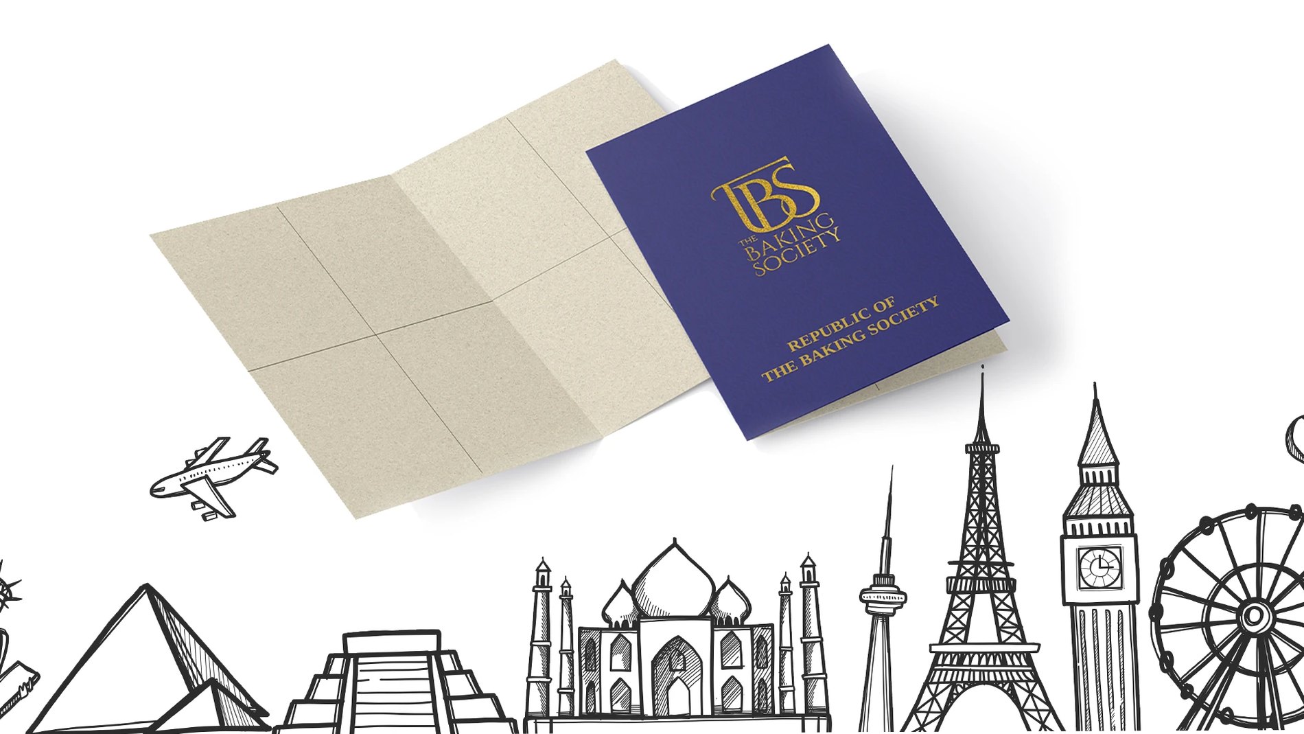 The passport booklet and its skyline
