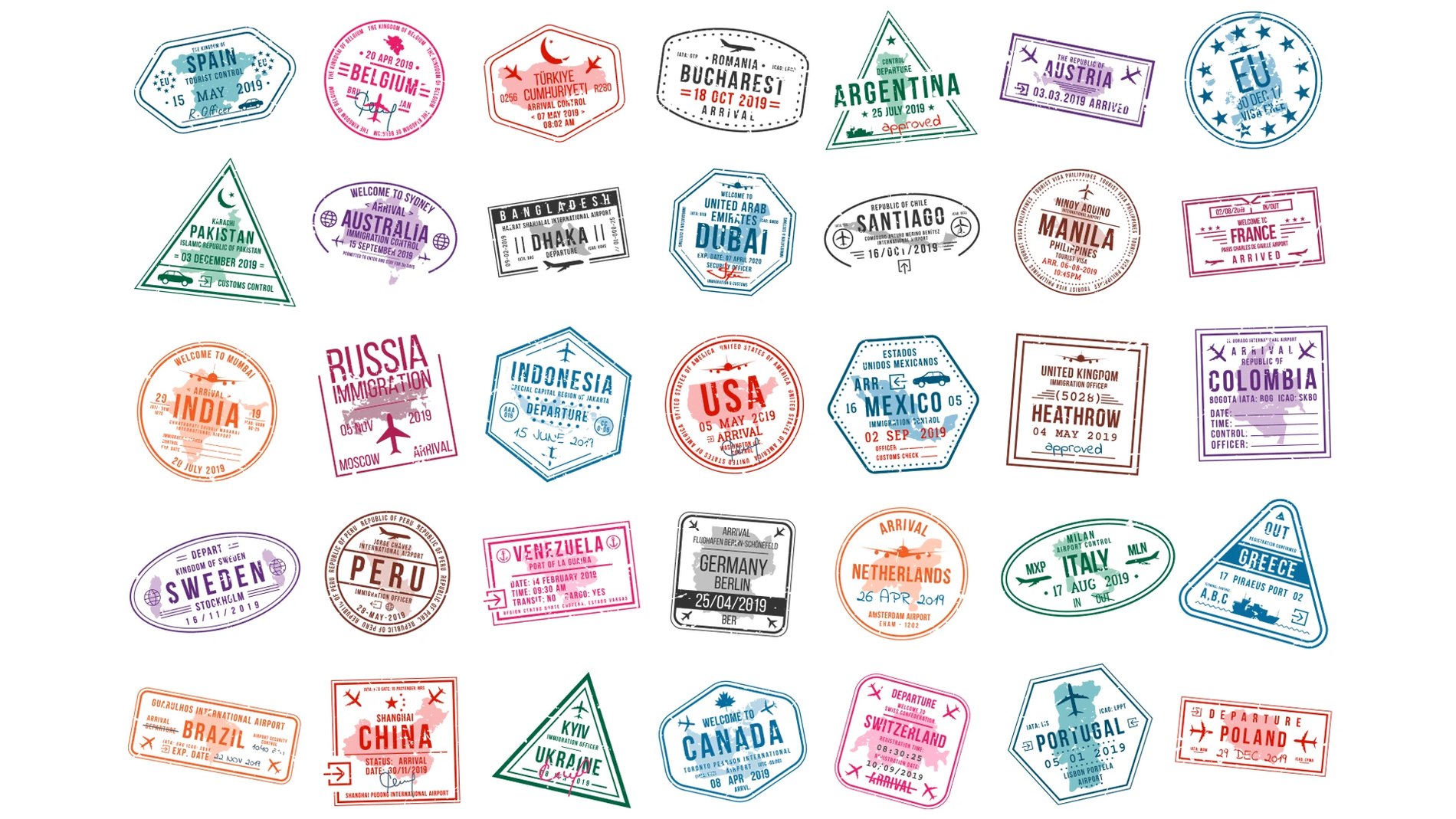 Border stamps as brand texture