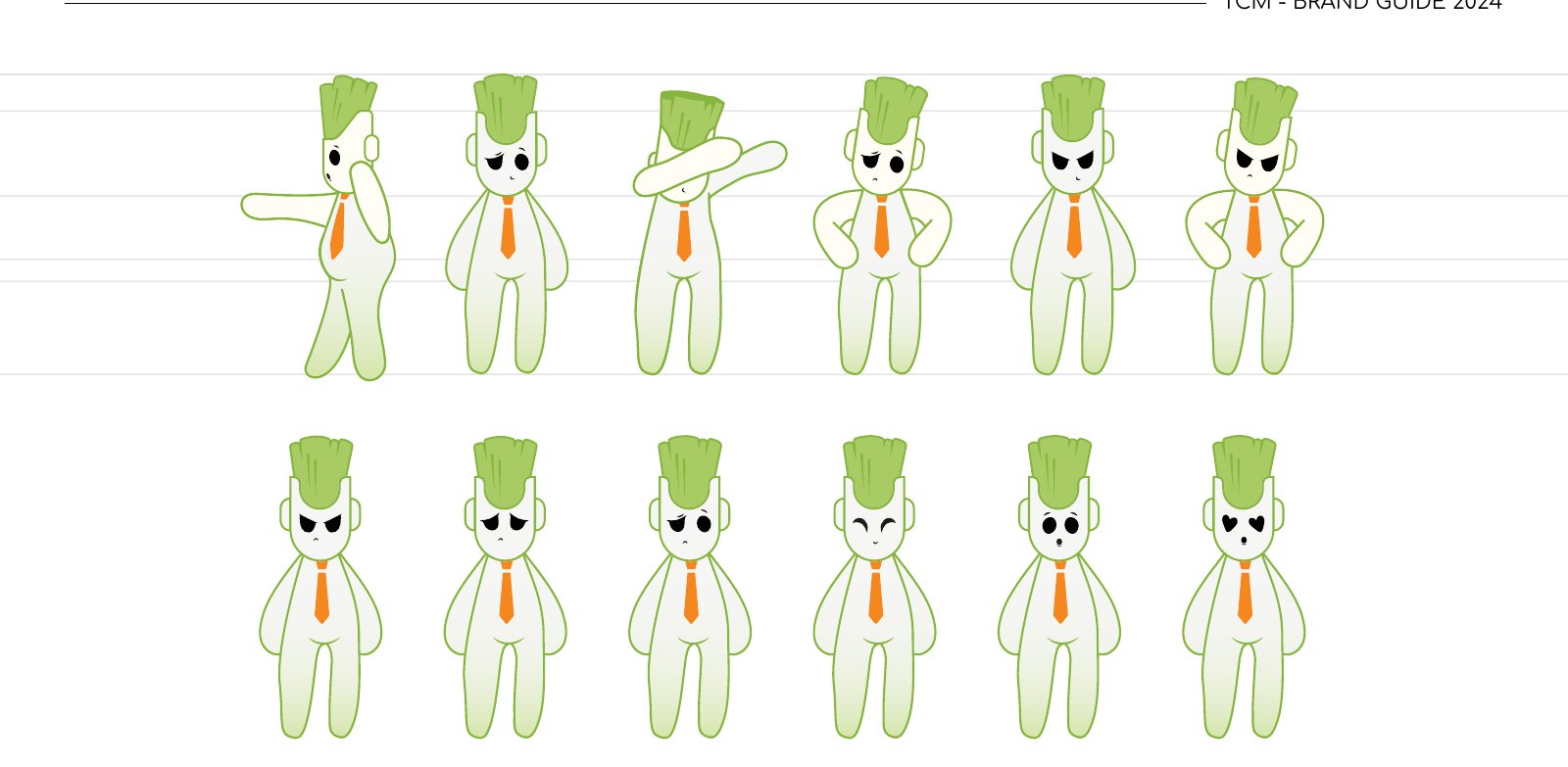 A pose for every occasion — the mascot as a system, not a logo