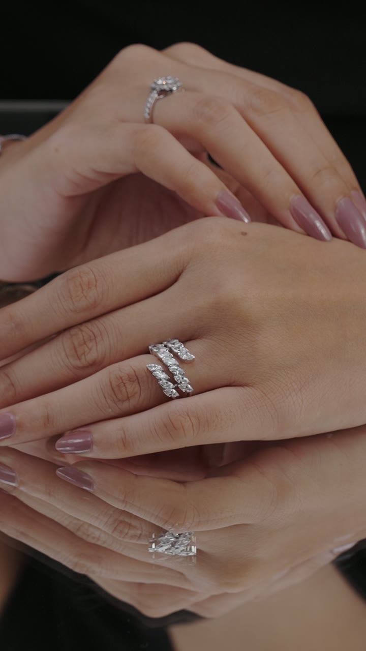 Marquise ring and solitaire